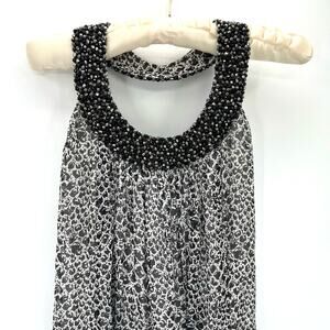 Diane Von Furstenberg Women’s Willemma Dotted snake Print Beaded Neck Maxi Dress